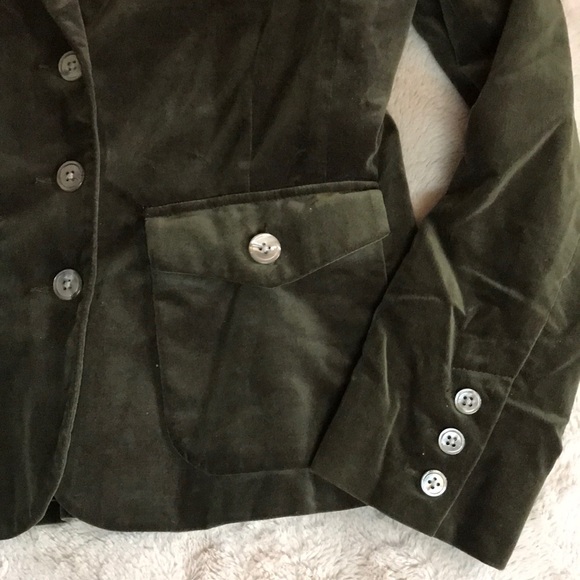 Velour Green Eddie Bauer 6 Blazer Jacket Button - Picture 2 of 8